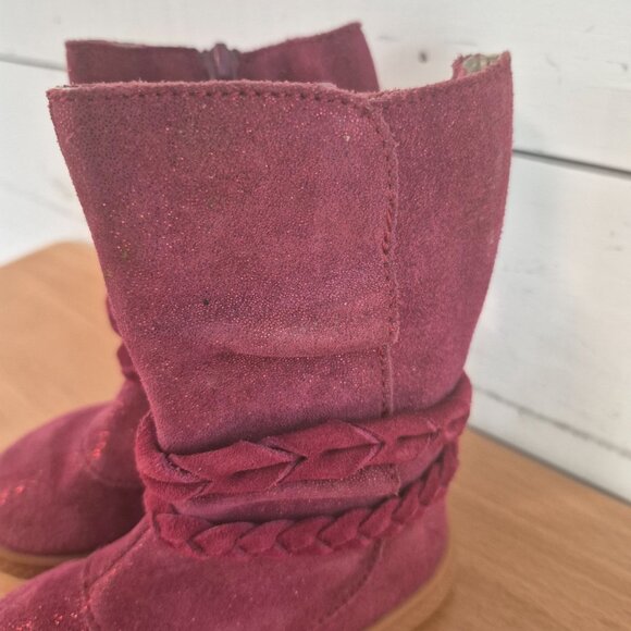 Livie & Luca Girls Calliope Boot Mulberry Sparkle Size 6 Side Zip Rubber Sole - Picture 2 of 7